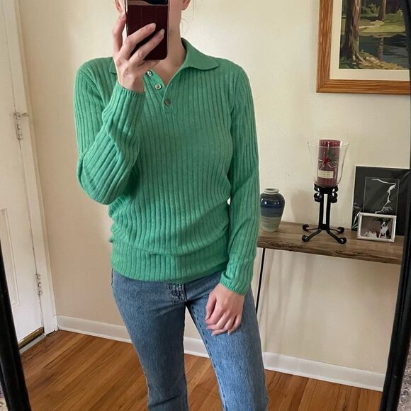 Bellerose Ribbed Pullover Sweater Green 8 - Picture 11 of 11